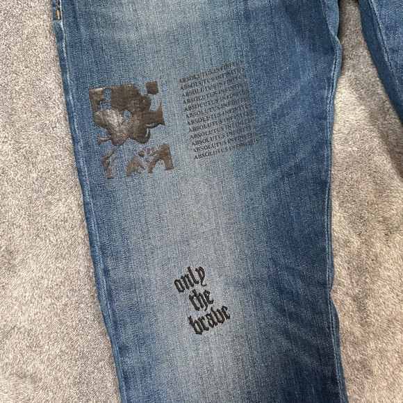 Diesel Denim Jeans Buster-P Regular Slim Tapered Graphic Print  Mens 31x29 - Picture 5 of 16